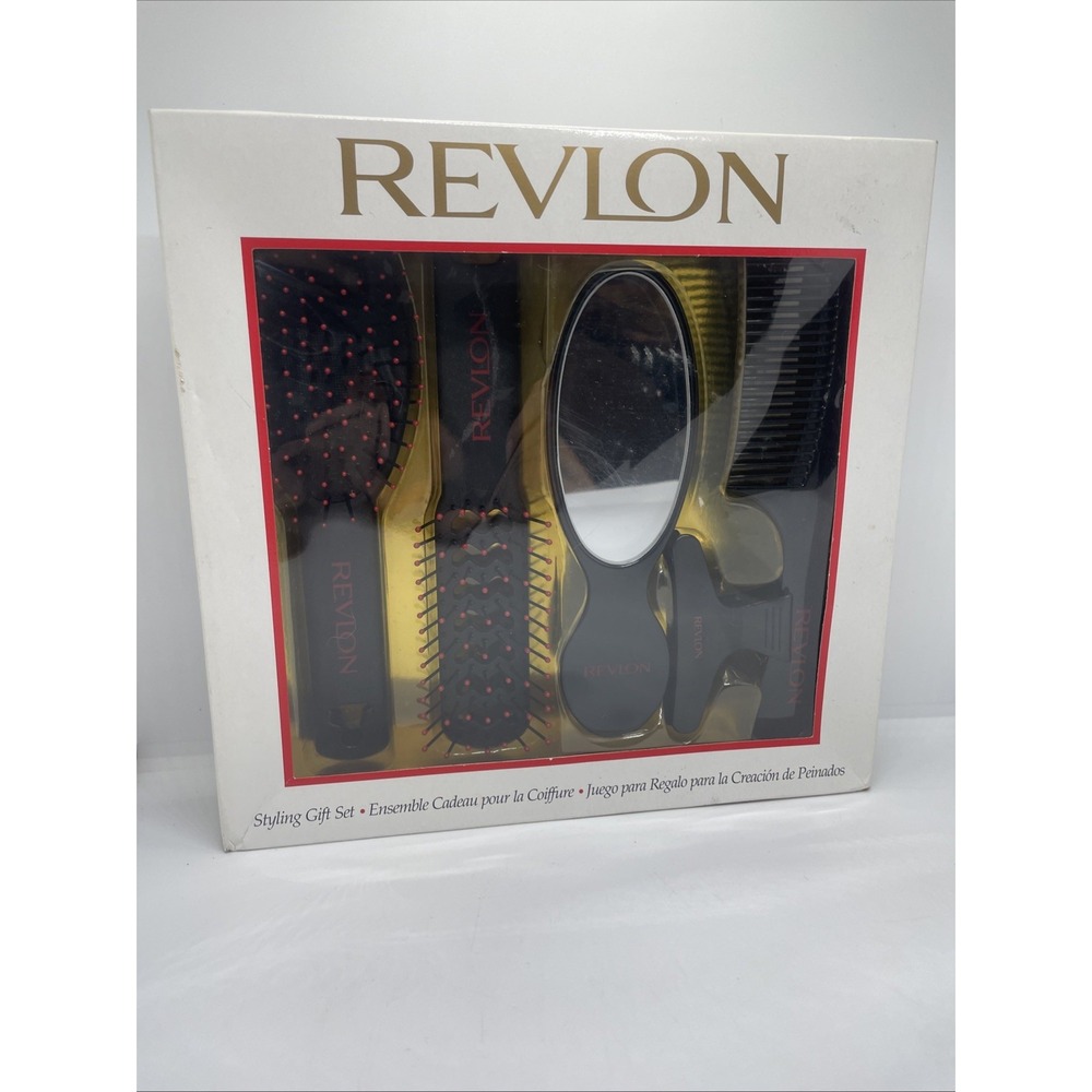 Vintage 1999 Revlon 5 Piece Brush Comb Mirror Gift Set NOS NIB‎ RV-3569B